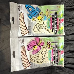 Woodshop arts and crafts wind chimes come with paint pots included